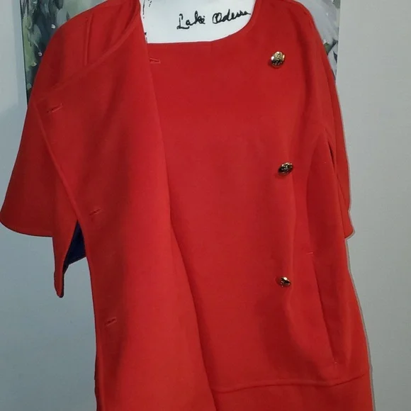New Draper James X Eloquii Plus Size Red Cape Coat Size 18/20